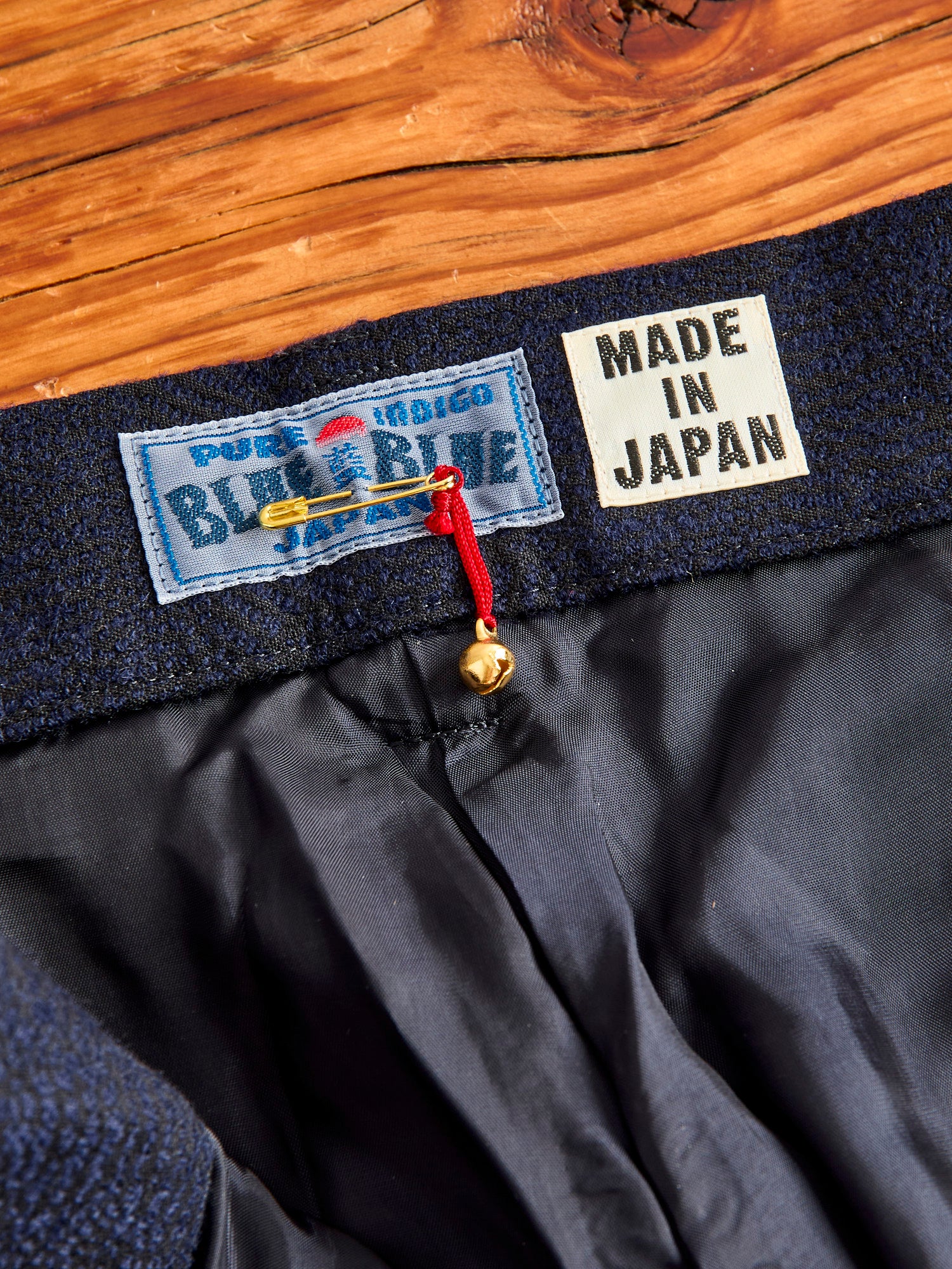 Wind Flow Jacquard Tucked Trousers in Dark Navy - Image 9