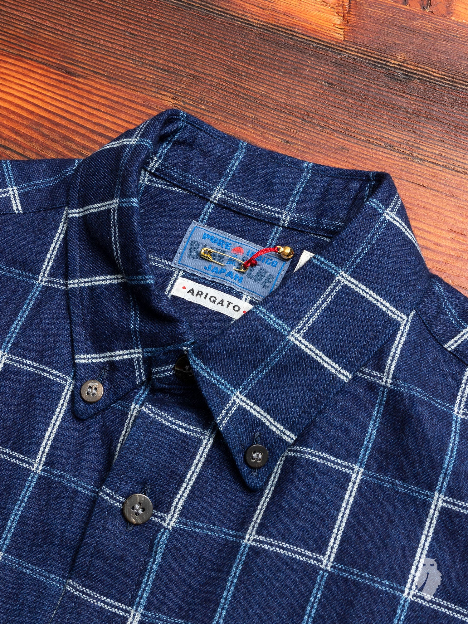 Windowpane Flannel Button-Down Shirt in Indigo - Image 3
