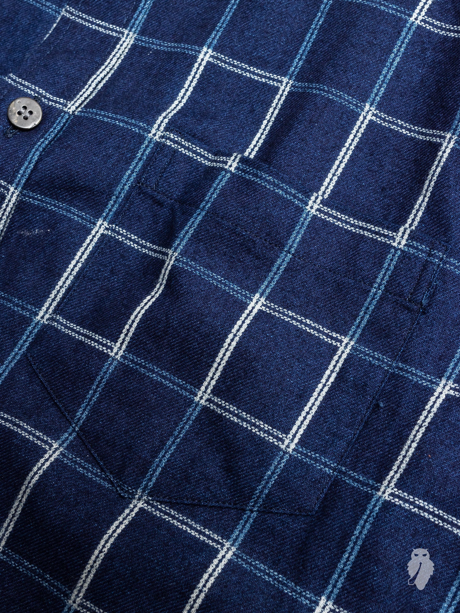 Windowpane Flannel Button-Down Shirt in Indigo - Image 4