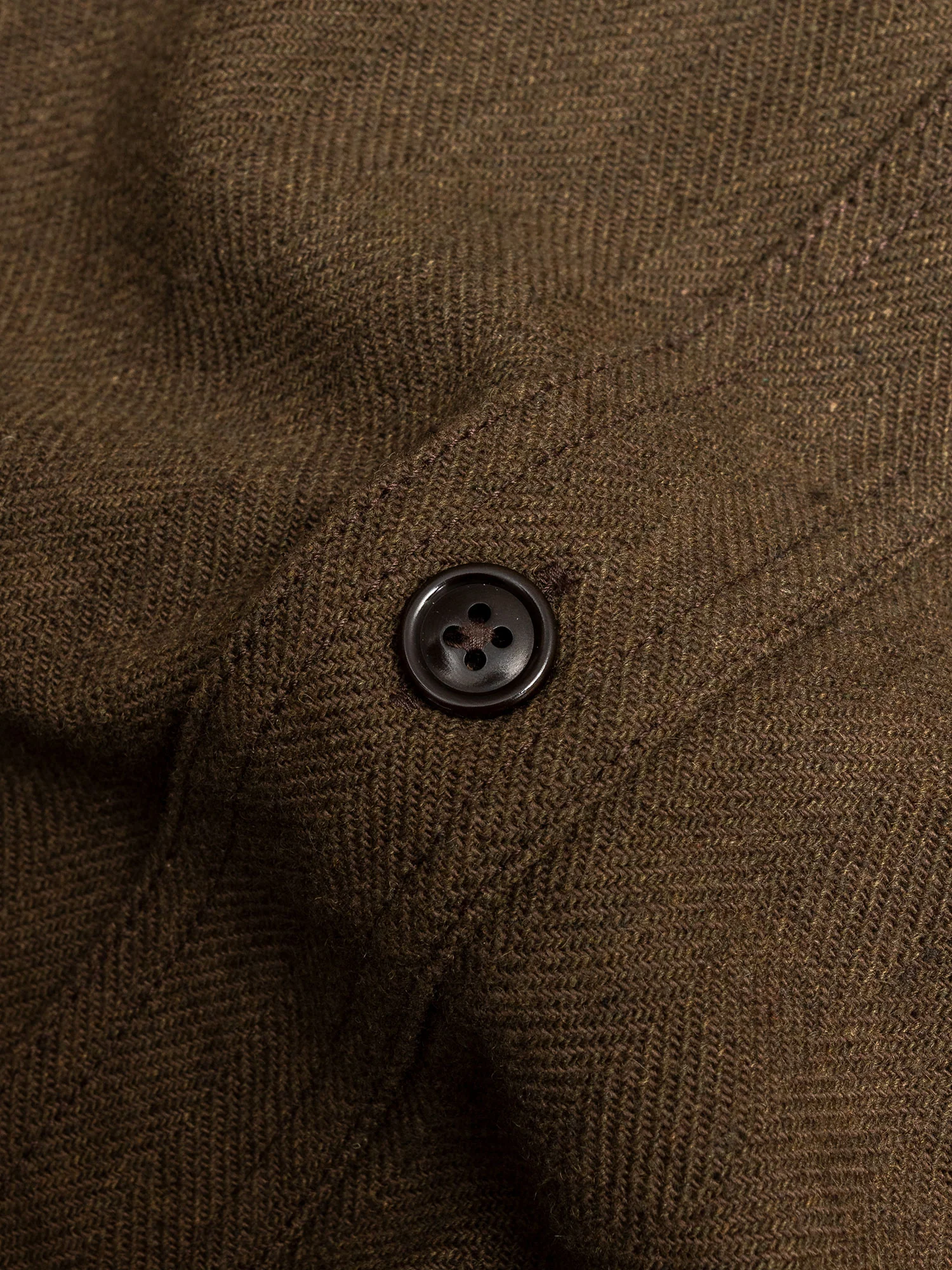 Wool HBT Work Shirt in Olive - Image 4