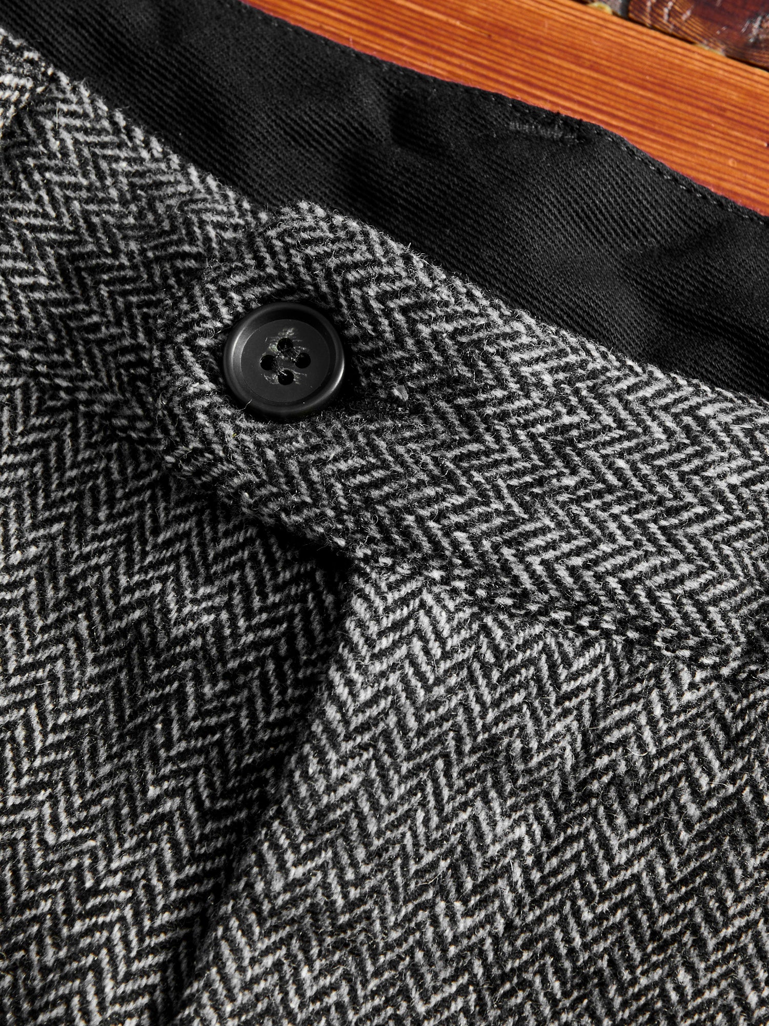 Wool Herringbone Carlyle Pants in Grey - Image 5