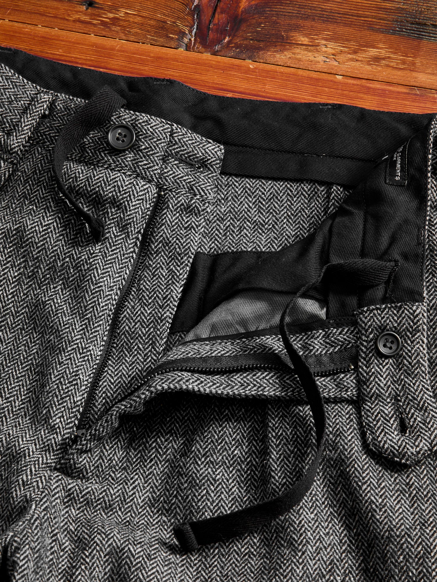 Wool Herringbone Carlyle Pants in Grey - Image 6