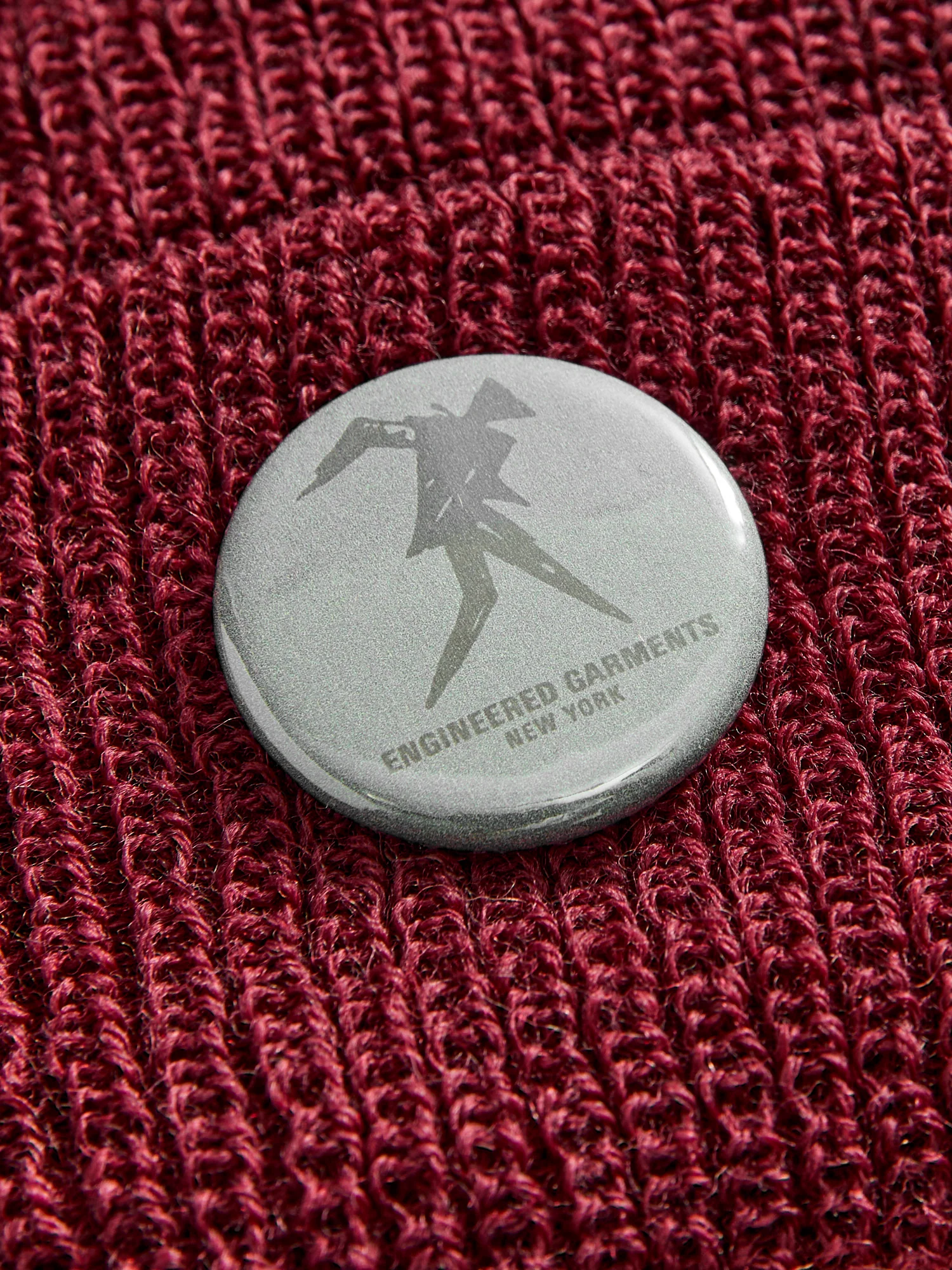 Wool Watch Cap in Burgundy - Image 3
