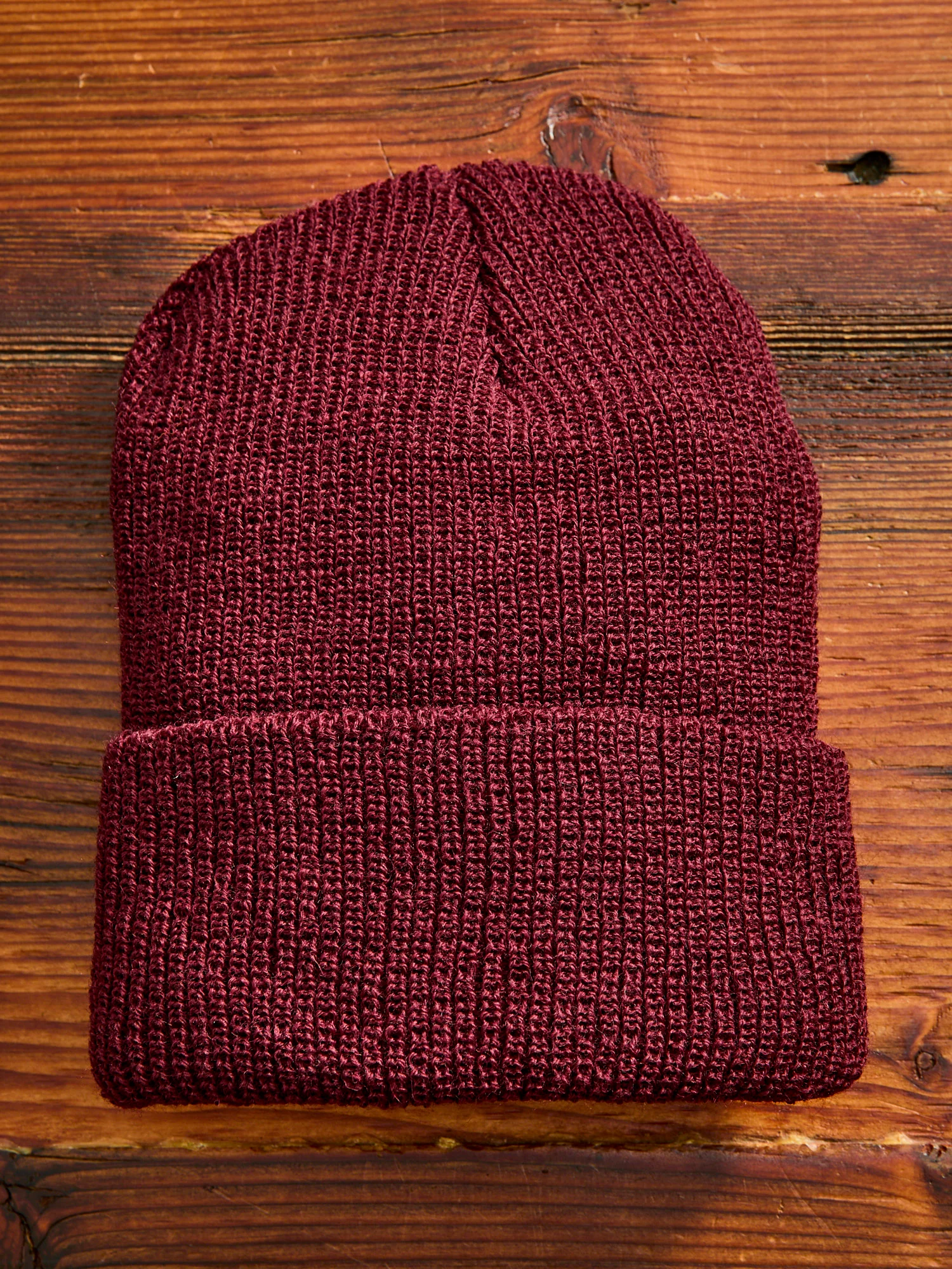 Wool Watch Cap in Burgundy - Image 4