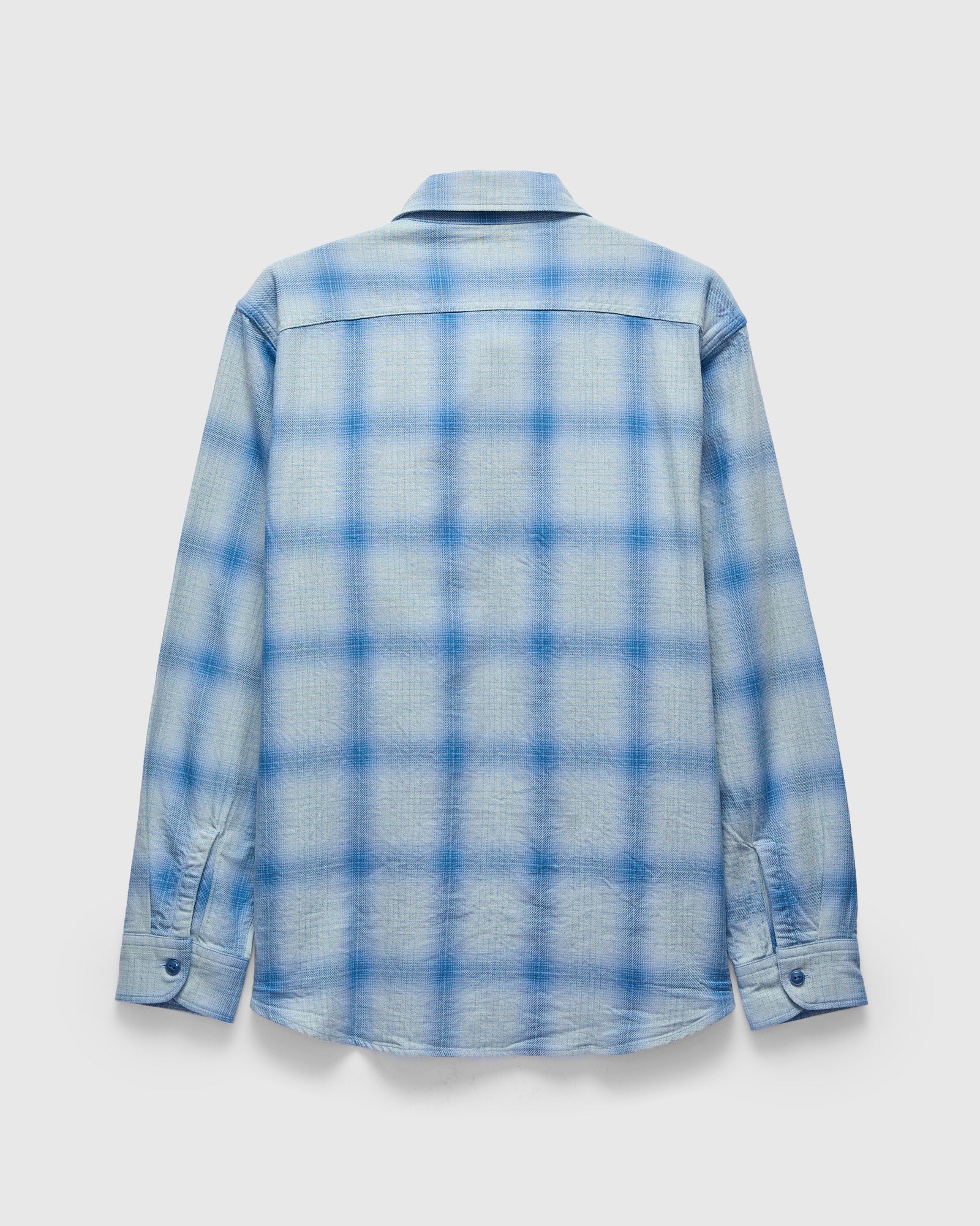 Yarn Dyed Flannel Shirt in Indigo Sax - Image 3