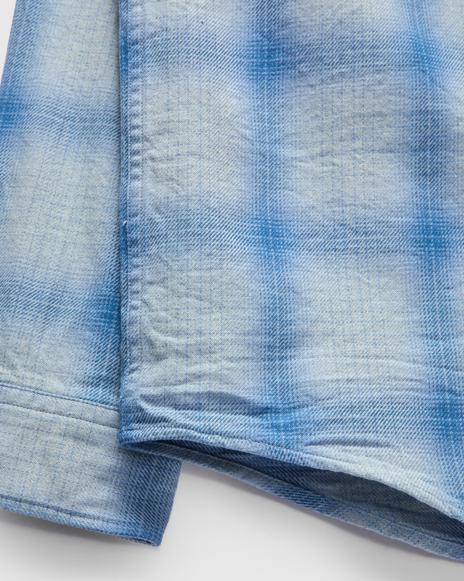 Yarn Dyed Flannel Shirt in Indigo Sax - Image 6