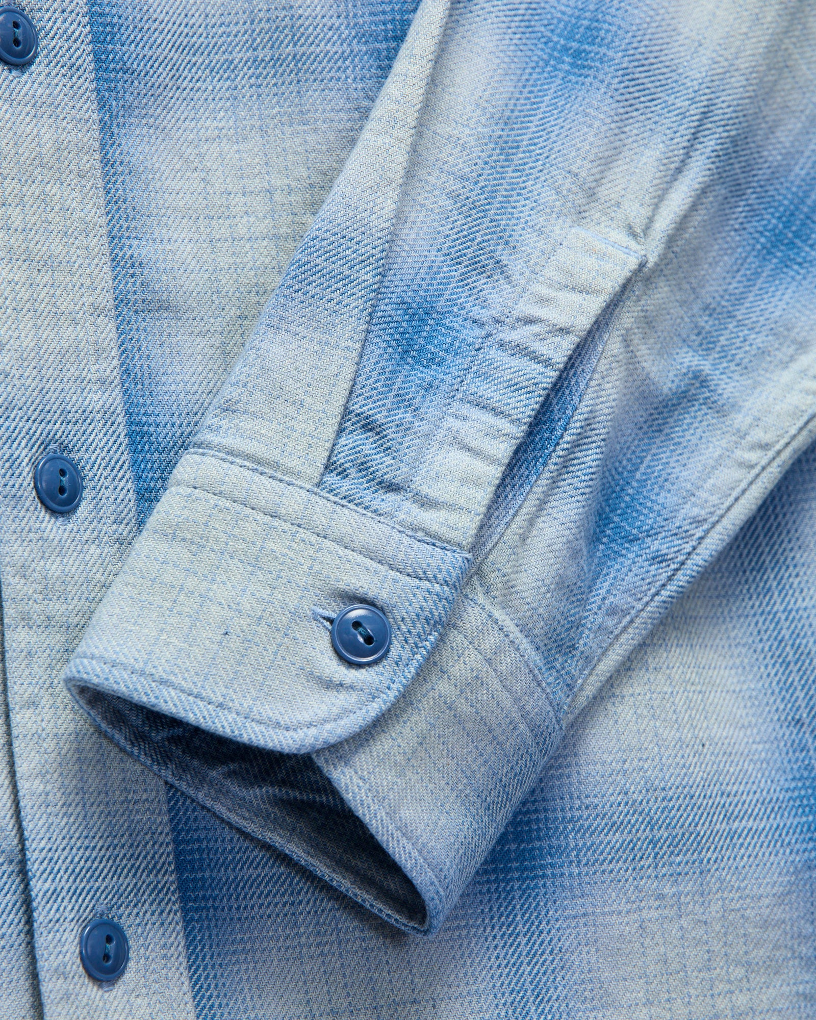 Yarn Dyed Flannel Shirt in Indigo Sax - Image 7