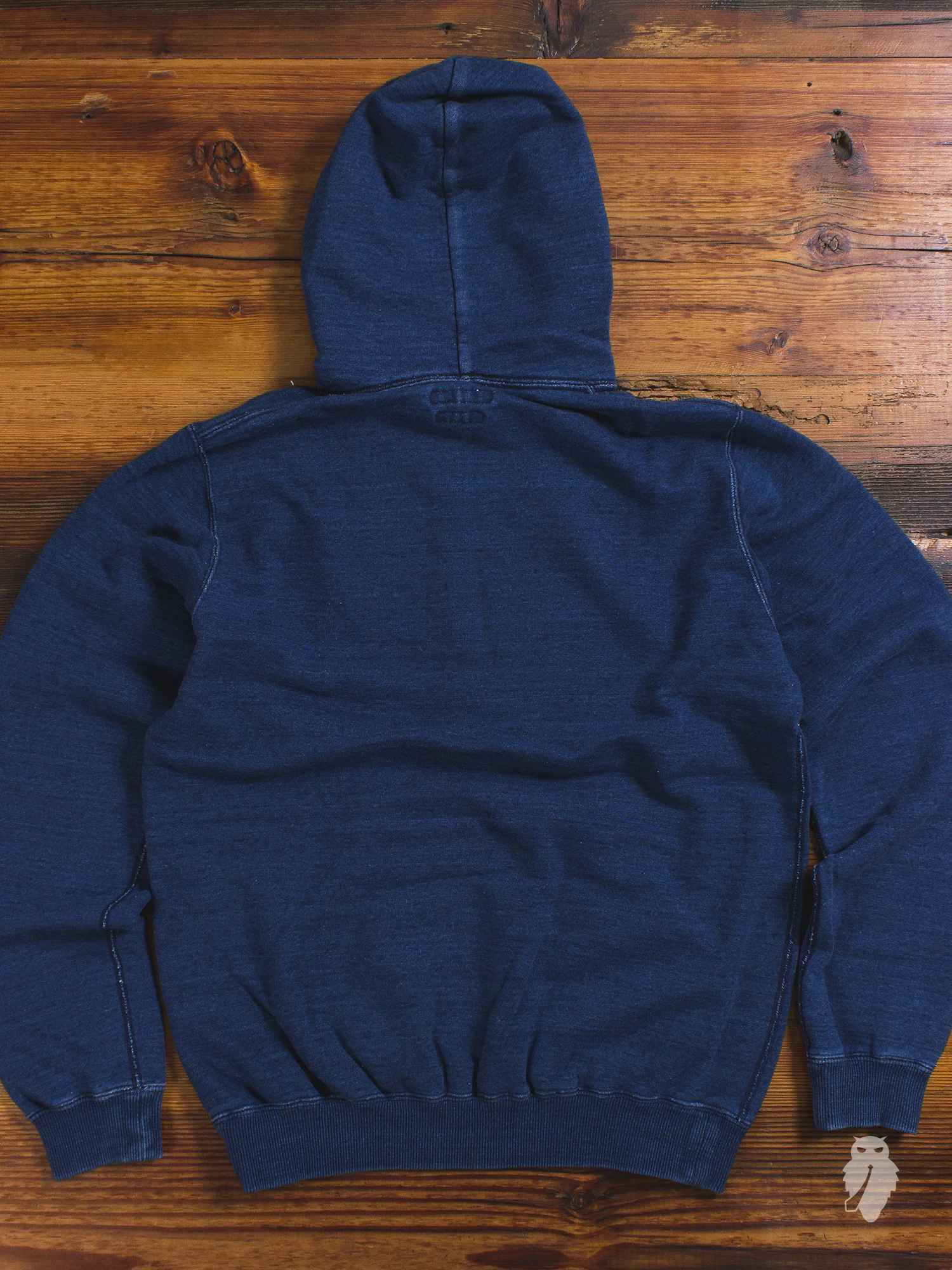Yarn-Dyed Pullover Hoodie in Dark Indigo - Image 7