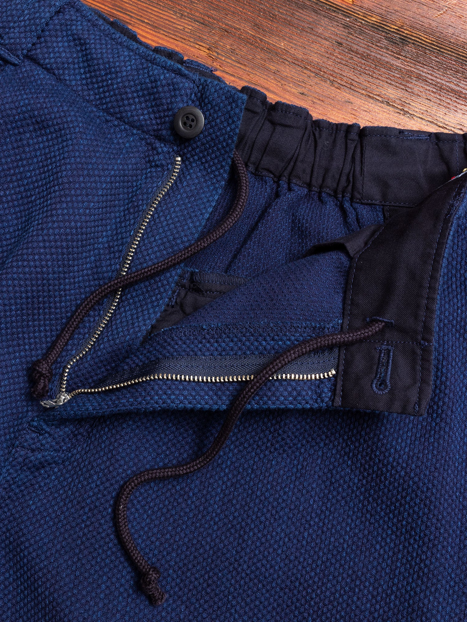 Yarn Dyed Sashiko Work Trouser in Indigo - Image 5