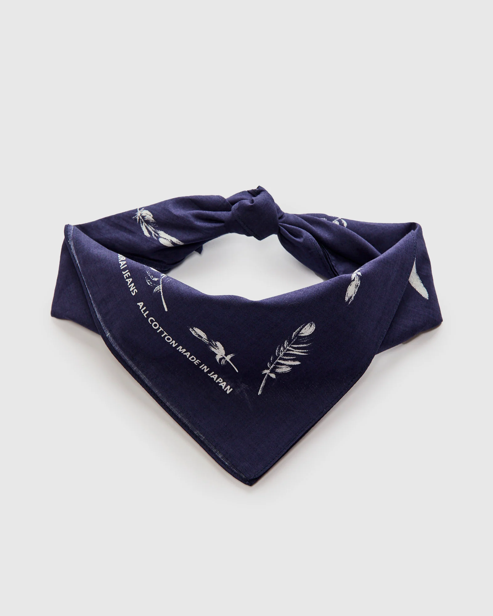 "Yatagarasu" Selvedge Bandana in Blue - Image 2